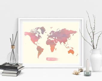 World Map Wall Decor world map wall art | etsy World Map Wall Decor world map wall art | etsy