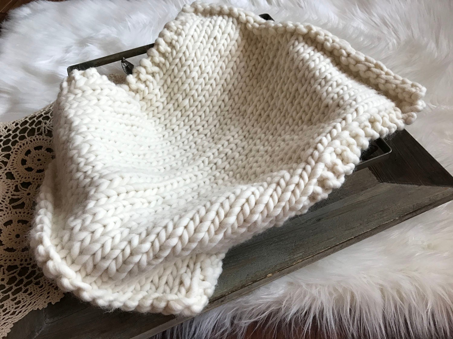 Chunky Baby Blanket/Merino Wool Baby Bump Blanket/Knit Baby