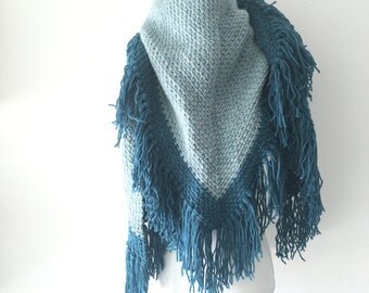 Crochet shawl Blue