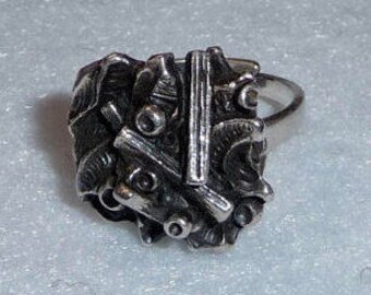 Tapani Vanhatalo (Finland). Pewter Ring. Vintage.