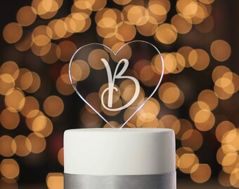 Engraved Cake Topper, Monogram Cake Topper Wedding, Initial Cake topper, Custom Cake Topper, Wedding Cake Topper, Cake Topper (T356)