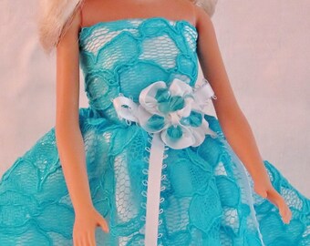 Barbie Doll Elegant Gown - "Bellina" - Wedding Gown, Best Dressed, Party Gown, Handmade Barbie Clothes