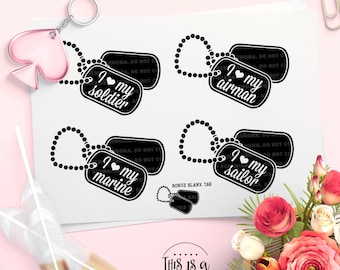 Dog Tag svg, Military Dog Tags svg, Military svg, Army Cut File, Military Wife svg, eps, dxf, png Cut Files for Silhouette for Cricut