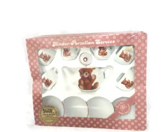 Rare New Steiff Tea Set Porcelain Collectors Set Limited Edition No. 573/5000 New Old Stock NOS Made in West Germany Vintage Home Decor