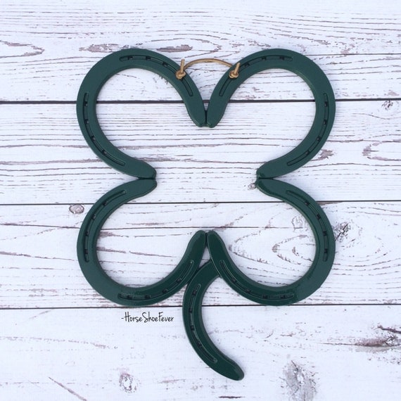 4 Leaf Horseshoe Clover Handmade. Rustic Home by HorseShoeFever