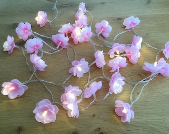 30 Cherry blossom fairy lights - led lights 30 led fairy lights - Flower string lights