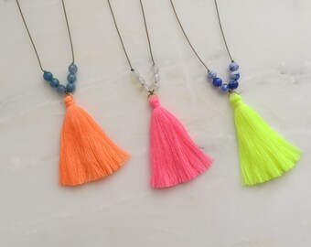 Neon Tassel Necklace (Anjuna Neon Tassel Necklace)