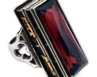 The most fantastic looking Coffin style Poison ring, Large and Heavy with extra lock. Great for small keepsakes. Most impressive.