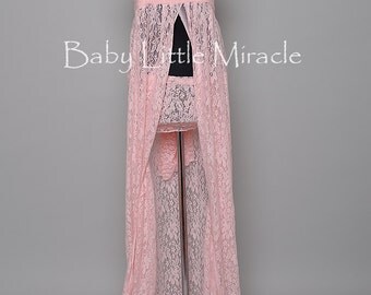 READY TO SHIP!, 3in1,Pamela Pink Lace Maternity Dress, Maternity Gown, Maternity Photo Prop, Photography Prop, Maternity Gown