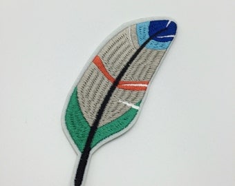 Feather Patch, Vintage Embroidered Patch, Bird Patch, Patch, Applique Iron On Patch