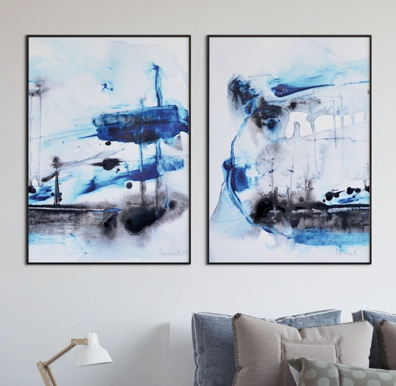 abstract print set 2 navy blue and white abstract abstract print set 2 navy blue and white abstract