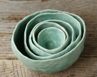 Nesting Pinch Pots-Teal