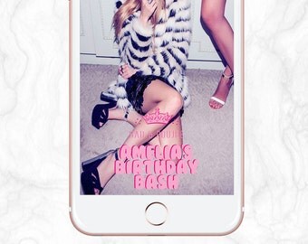 Bubblegum, Pink - Bad & Boujee, Princess Tiara, Crown and Stars, Birthday Bash, 21st, 18th, 16th Snapchat Geofilter - Fully Customisable