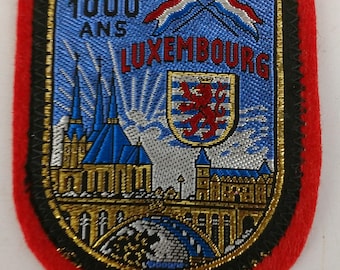 1000 ANS Luxembourg History Europe Patch Collectible Travel Souvenir Coat Of Arms