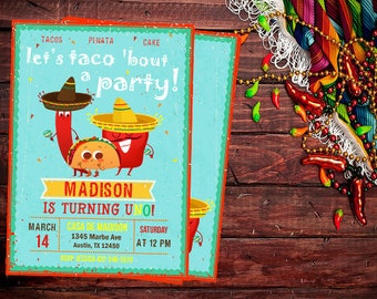Taco Birthday Invitation, Taco Invitations, Fiesta Invitations, Fiesta Invitation, Fiesta Birthday, Taco Birthday Party, Taco Party, Taco