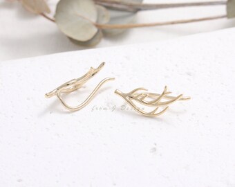 Deer Antler Ear Climbers, Horn Reindeer Ear Crawlers-1pair