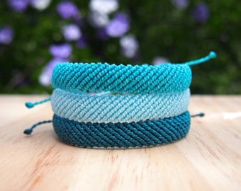Custom Flat Braided Waterproof Friendship Bracelet | Waterproof and Adjustable Pura Vida Inspired Bracelet