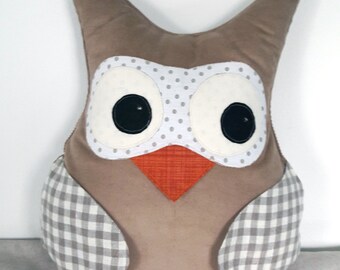 Large OWL velvet - doudou/deco