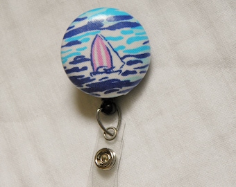 Sailboat Badge Reel, ID holder