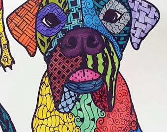 Zentangle dog | Etsy