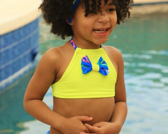 Swimsuit - Girls Birthday Outfit - Yellow Swimsuit - Girls Clothing - Bikini Swimsuit - Blue Swimsuit - Toddler Swimsuit - Girls Swimwear