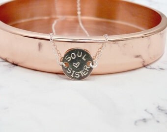 Soul sister necklace sterling silver friendship gift