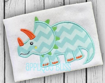 Triceratops Applique Design - Animals - Dinosaur - Tyrannosaurus Rex - Boy - Monogram - Machine Embroidery