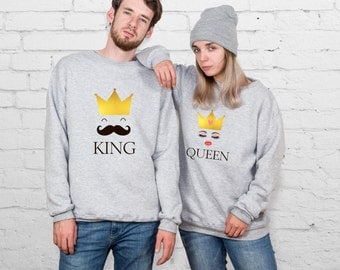 Queen King Hoodie Pärchen Pullover Mr and Mrs Sweatshirts Couple Sweaters Matching Sweatshirts Valentine's Day Gift Sweatshirt Cift YPc018