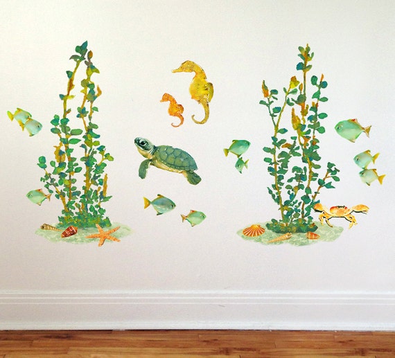 Sea Wall Decals Seaweed Wall Stickers Seagrass Decal