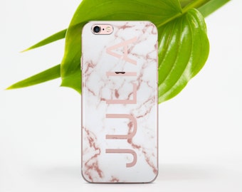 White Marble Phone Case iPhone 6 Case Pink Name 6 Plus iPhone Case Marble 6s iPhone Case to Samsung S6 Marble to Galaxy 6 Edge Plus Case 018