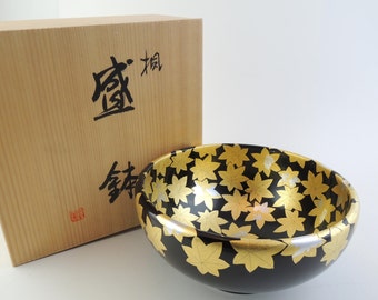 Japanese Lacquered Wooden Bowl , Japanese maple