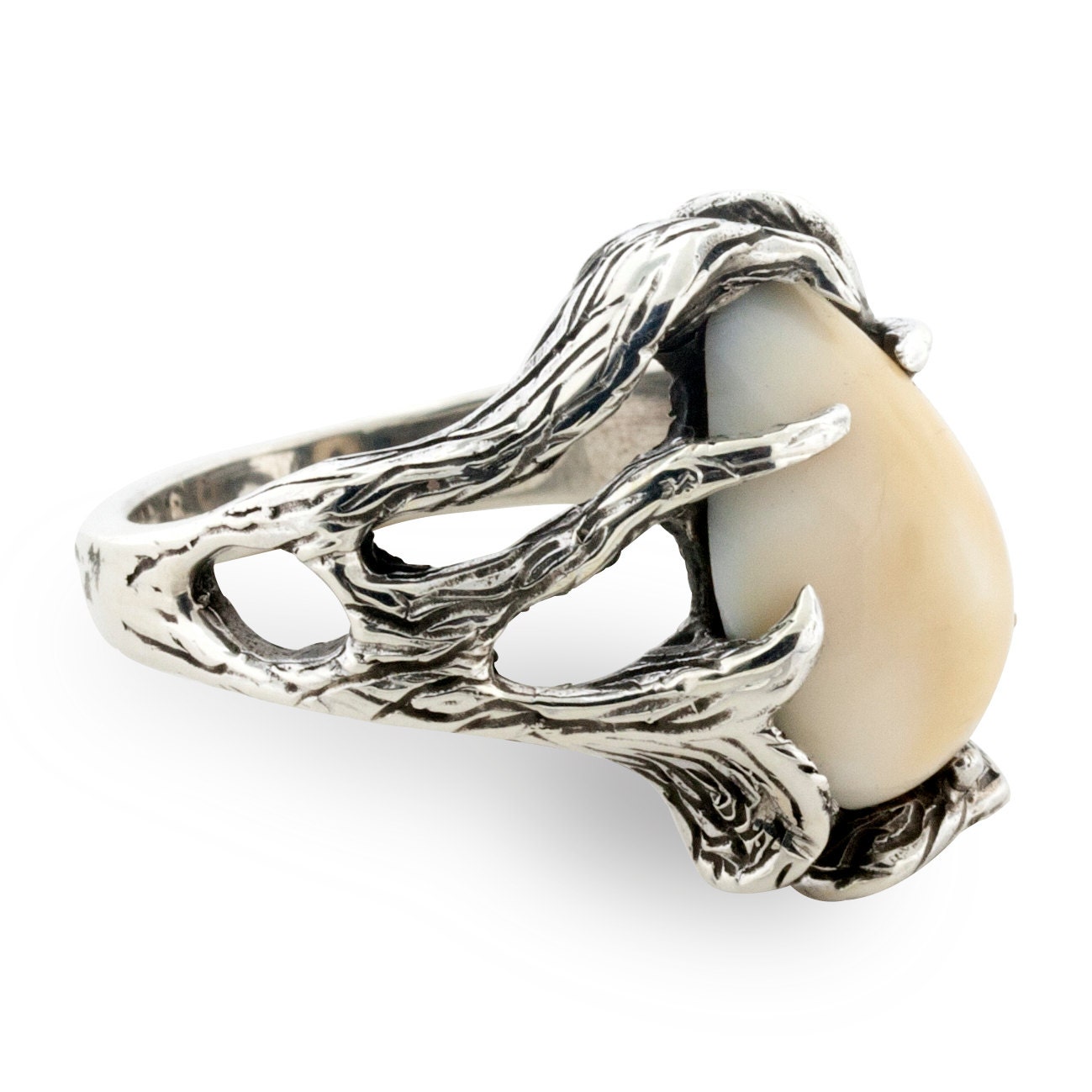 Men's Elk Ivory/Tooth Ring MOUNTING ONLY in by ParkCityJewelry