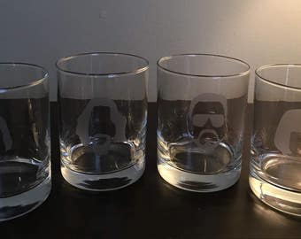 The Big Lebowski Glasses - Lebowski Double Rocks Glasses - The Dude - Walter - Donny- Maude -White Russian
