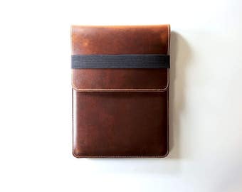 iPad Sleeve, Leather iPad Sleeve, iPad Case, iPad Holder, Chestnut Leather iPad Sleeve