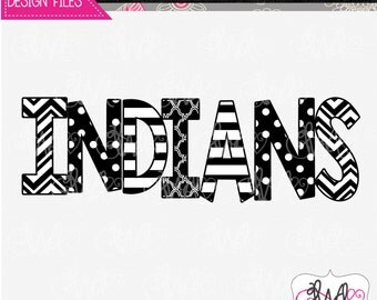 SVG DESIGN FILE: Indians Mascot Design for Silhouette, Cricut, etc., (svg, eps, png, jpeg, and pdf included)