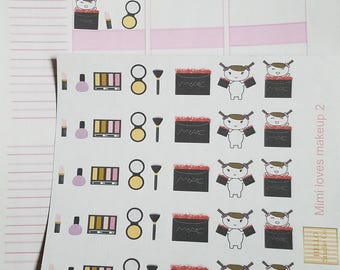 Makeup emoti planner stickers 1. Perfect for any planner