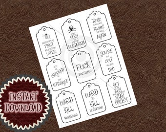 Nine Printable Murderino Gift Tags 9 My Favorite Murder Inspired Quotes 2"x3.25" Stay Sexy and Don't Get Murdered INSTANT DOWNLOAD 10360GT