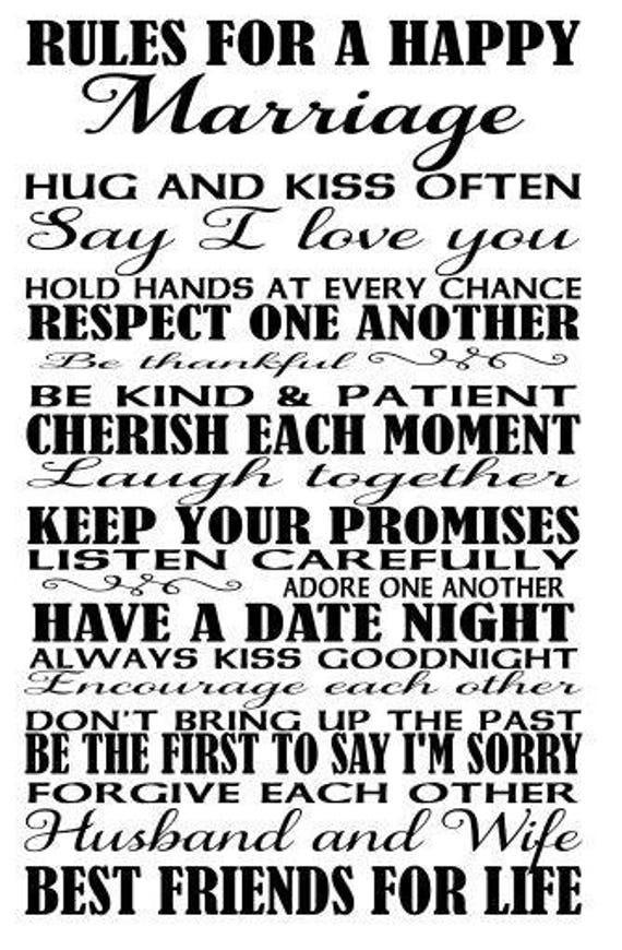 Download Rules for a happy marriage SVG File Quote Cut File