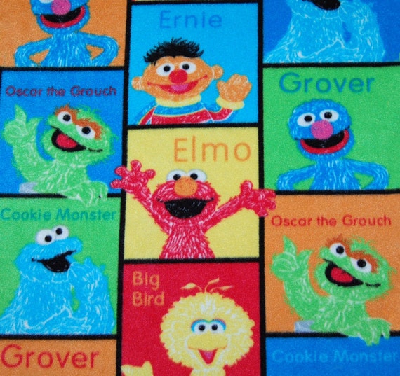 Sesame Street Block Fleece Blanket No Sew Tie Quilt