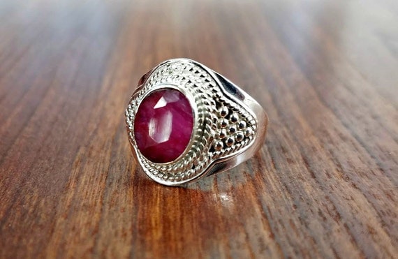 Ruby Ring Red Ruby Gemstone Ring July Birthstone Ring