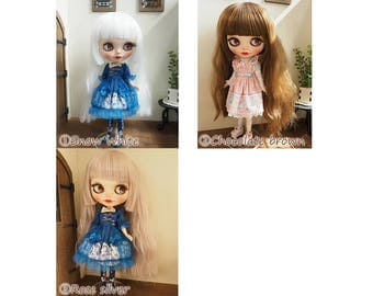 Blythe doll wig 10inch Princess Wave Style wig Pulip outfit