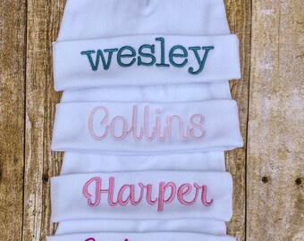 Personalized infant hat -baby beanie -monogrammed baby hat - going home outfit -photo prop