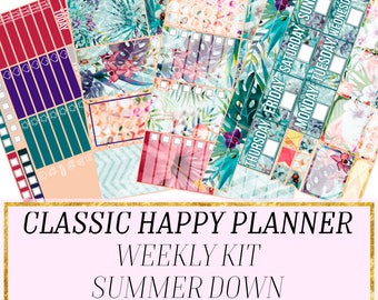 Stickers for the Classic Happy Planner, Summer sticker kit, stickers for planning, planner stickers, happy planner sticker kit, mambi