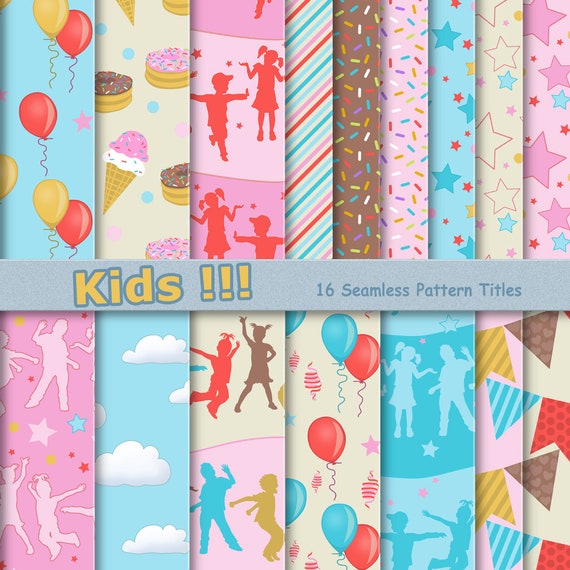 Kids printable paper kids scrapbook kids party scrapbook.