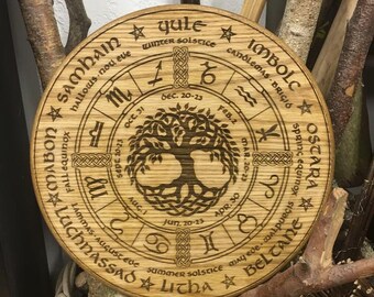 Wheel of the Year in Oak, Pagan, Wiccan, tree of life