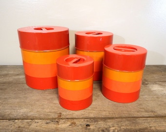 Set of 4 H. H. Japan Tin Nesting Canisters