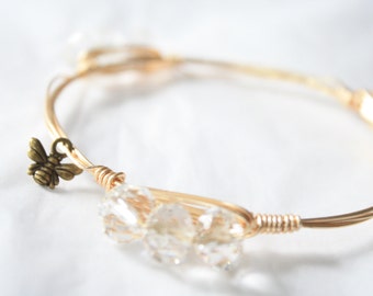 Crystal Clear Acrylic Wire Wrapped Bangle