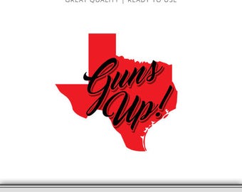 Texas Tech Graphic - Red Raiders -Guns Up - DXF - Texas Tech SVG - 7 Files Total - Digital Download - Ready to Use!