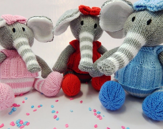 LOTTI THE ELEPHANT - hand knitted toy