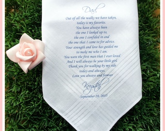 Father of the Bride Handkerchief-Wedding Hankerchief-PRINTED-CUSTOMIZED-Wedding hankies-Father in Law handkerchief-father of the bride gift